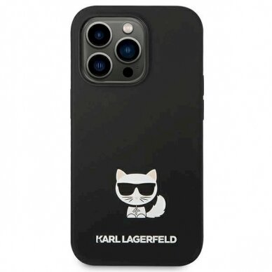 Karl Lagerfeld KLHCP14LSLCTBK iPhone 14 Pro 6.1 &quot;hardcase Juodas Silicone Choupette Body 2