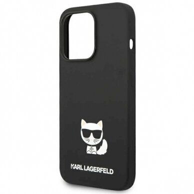 Karl Lagerfeld KLHCP14LSLCTBK iPhone 14 Pro 6.1 &quot;hardcase Juodas Silicone Choupette Body 5