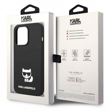 Karl Lagerfeld KLHCP14LSLCTBK iPhone 14 Pro 6.1 &quot;hardcase Juodas Silicone Choupette Body 7