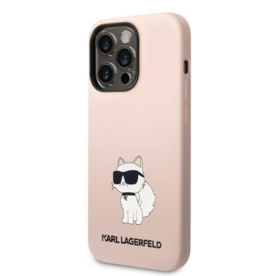 Dėklas Karl Lagerfeld Silicone Choupette KLHCP14LSNCHBCP iPhone 14 Pro Rožinis 1