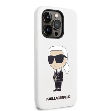 Dėklas Karl Lagerfeld Silicone Ikonik KLHCP14LSNIKBCH iPhone 14 Pro Baltas 3