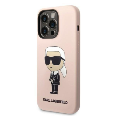 Dėklas Karl Lagerfeld Silicone Ikonik KLHCP14LSNIKBCP iPhone 14 Pro Rožinis 1