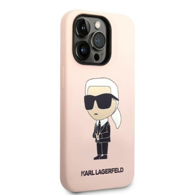 Dėklas Karl Lagerfeld Silicone Ikonik KLHCP14LSNIKBCP iPhone 14 Pro Rožinis 3