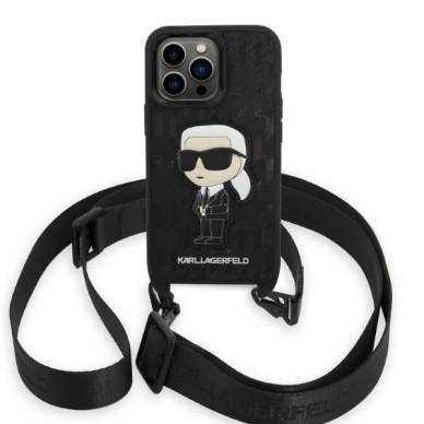 Dėklas Karl Lagerfeld Monogram Ikonik Patch KLHCP14LSTKMK iPhone 14 Pro Juodas 1