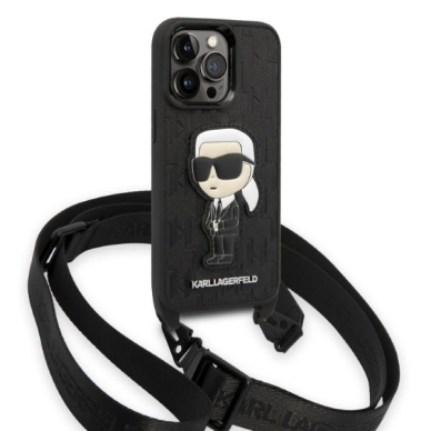 Dėklas Karl Lagerfeld Monogram Ikonik Patch KLHCP14LSTKMK iPhone 14 Pro Juodas 2