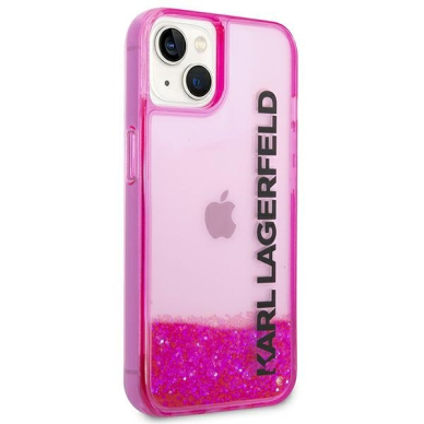 Dėklas Karl Lagerfeld Liquid Glitter Elong KLHCP14MLCKVF iPhone 14 Plus Rožinis 3