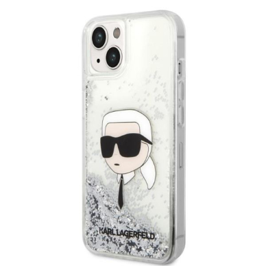 Dėklas Karl Lagerfeld Glitter Karl Head KLHCP14MLNKHCH iPhone 14 Plus Sidabrinis 1