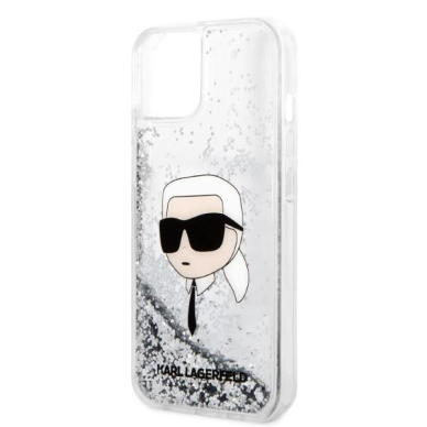 Dėklas Karl Lagerfeld Glitter Karl Head KLHCP14MLNKHCH iPhone 14 Plus Sidabrinis 5