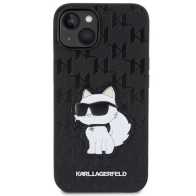 Dėklas Karl Lagerfeld Saffiano Monogram Choupette KLHCP14MSAKHPCK iPhone 14 Plus Juodas 2