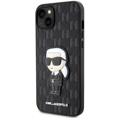 Dėklas Karl Lagerfeld Saffiano Monogram Ikonik KLHCP14MSAKHPKK iPhone 14 Plus Juodas 1