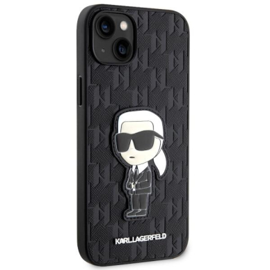 Dėklas Karl Lagerfeld Saffiano Monogram Ikonik KLHCP14MSAKHPKK iPhone 14 Plus Juodas 3