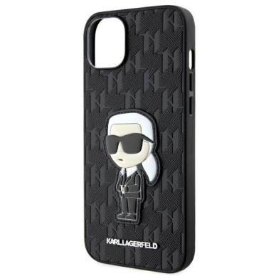 Dėklas Karl Lagerfeld Saffiano Monogram Ikonik KLHCP14MSAKHPKK iPhone 14 Plus Juodas 5