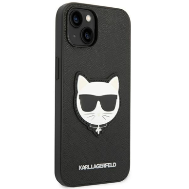 Dėklas Karl Lagerfeld Saffiano Choupette Head Patch KLHCP14MSAPCHK iPhone 14 Plus Juodas 2