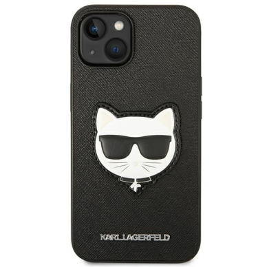 Dėklas Karl Lagerfeld Saffiano Choupette Head Patch KLHCP14MSAPCHK iPhone 14 Plus Juodas 5