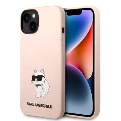 Dėklas Karl Lagerfeld Silicone Choupette KLHCP14MSNCHBCP iPhone 14 Plus Rožinis