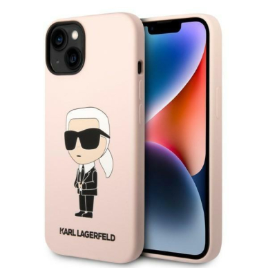 Dėklas Karl Lagerfeld Silicone Ikonik KLHCP14MSNIKBCP iPhone 14 Plus Rožinis