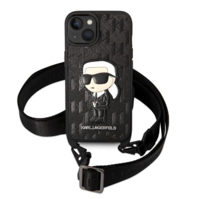 Dėklas Karl Lagerfeld Monogram Ikonik Patch KLHCP14MSTKMK iPhone 14 Plus Juodas 1