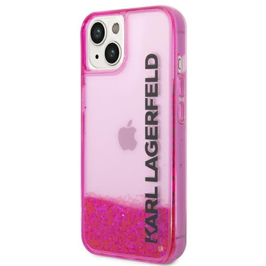 Dėklas Karl Lagerfeld Liquid Glitter Elong KLHCP14SLCKVF iPhone 14 Rožinis 1