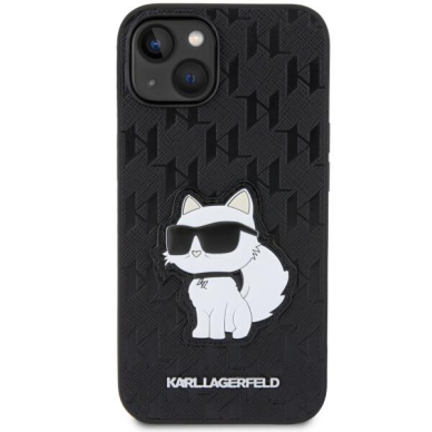 Dėklas Karl Lagerfeld Saffiano Monogram Choupette KLHCP14SSAKHPCK iPhone 14 Juodas 2