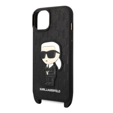 Dėklas Karl Lagerfeld Monogram Ikonik Patch KLHCP14SSTKMK iPhone 14 Juodas 4