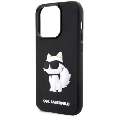 Dėklas Karl Lagerfeld Rubber Choupette 3D KLHCP14X3DRKHNK iPhone 14 Pro Max Juodas 5