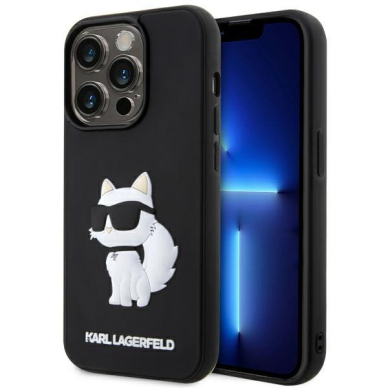 Dėklas Karl Lagerfeld Rubber Choupette 3D KLHCP14X3DRKHNK iPhone 14 Pro Max Juodas