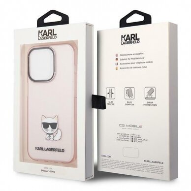 Dėklas Karl Lagerfeld KLHCP14XCTTRI iPhone 14 Pro Max Rožinis 7