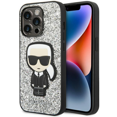 Dėklas Karl Lagerfeld KLHCP14XGFKPG iPhone 14 Pro Max Sidabrinis