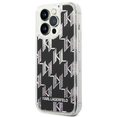 Dėklas Karl Lagerfeld Liquid Glitter Monogram KLHCP14XLMNMK iPhone 14 Pro Max Juodas 1