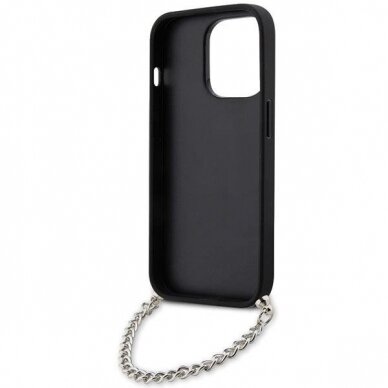 Dėklas Karl Lagerfeld Saffiano Monogram Chain KLHCP14XSACKLHPG iPhone 14 Pro Max Sidabrinis 5