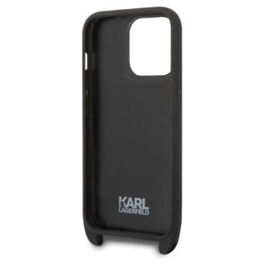 Dėklas Karl Lagerfeld Monogram Plaque Logo Strap KLHCP14XSTMMK iPhone 14 Pro Max Juodas 4