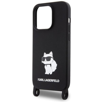 Originalus dėklas Karl Lagerfeld KLHCP15LSCBSCNK iPhone 15 Pro 6.1  hardcase Juodas Crossbody Silicone Choupette 4