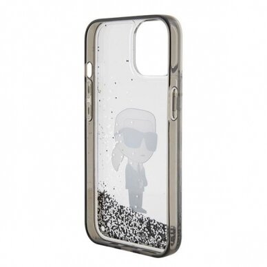 Karl Lagerfeld KLHCP15SLKKNSK iPhone 15 6.1" transparent hardcase Liquid Glitter Ikonik 6