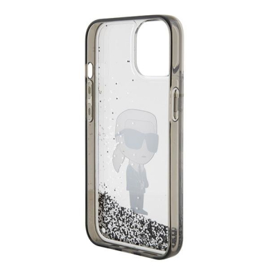 Karl Lagerfeld KLHCP15SLKKNSK iPhone 15 6.1" transparent hardcase Liquid Glitter Ikonik 6