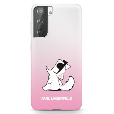 Originalus Karl Lagerfeld dėklas KLHCS21MCFNRCPI S21+ G996 rožinis Choupette Fun