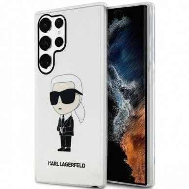 Dėklas Karl Lagerfeld Ikonik KLHCS23LHNIKTCT S23 Ultra S918 Permatomas