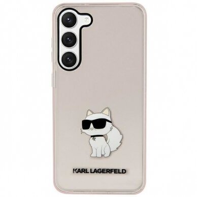 Dėklas Karl Lagerfeld Ikonik Choupette KLHCS23MHNCHTCP S23 Plus S916 Rožinis