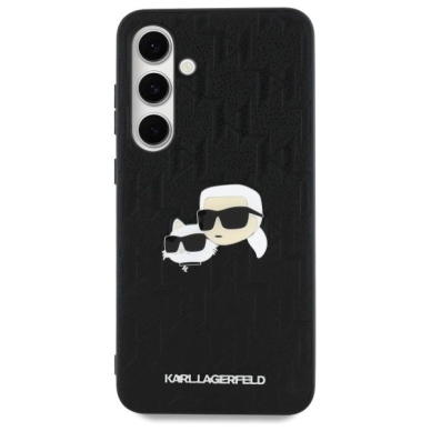 Dėklas Karl Lagerfeld KLHCS24FEPGKLKCPK Sam S24 FE S721 Juodas/Juodas hard Monogram KarlChaoupette Head Pin 2