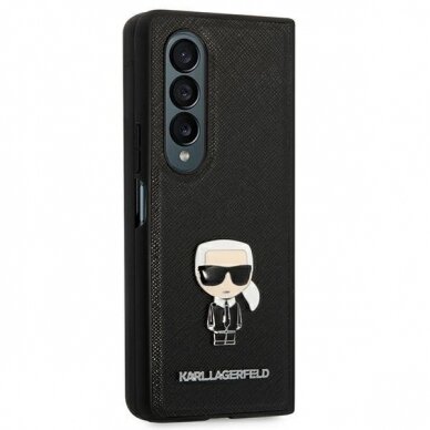 Dėklas Karl Lagerfeld Saffiano Ikonik Metal KLHCZFD4IKMSBK F936 Samsung Galaxy Z Fold 4 Juodas 1