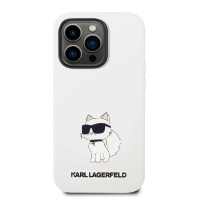 Dėklas Karl Lagerfeld Silicone Choupette MagSafe KLHMP14LSNCHBCH iPhone 14 Pro Baltas 2