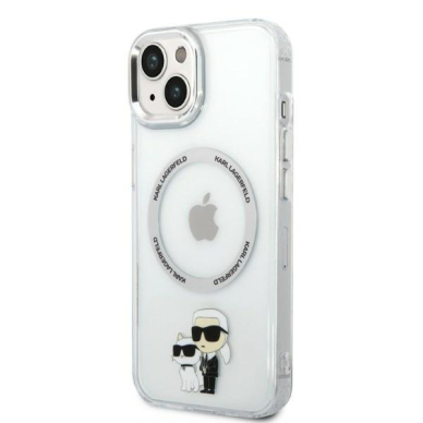 Dėklas Karl Lagerfeld Iconic Karl&amp;Choupette Magsafe KLHMP14MHNKCIT iPhone 14 Plus Permatomas 1