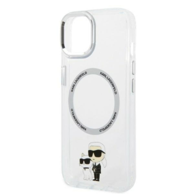 Dėklas Karl Lagerfeld Iconic Karl&amp;Choupette Magsafe KLHMP14MHNKCIT iPhone 14 Plus Permatomas 5