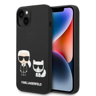 Dėklas Karl Lagerfeld Silicone Karl & Choupette Magsafe KLHMP14MSSKCK iPhone 14 Plus Juodas