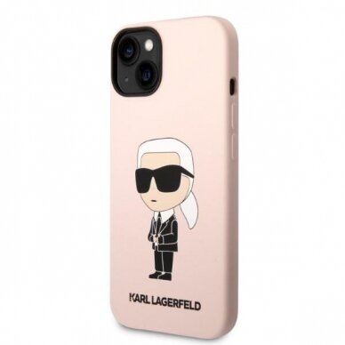 Dėklas Karl Lagerfeld Silicone Ikonik Magsafe KLHMP14SSNIKBCP iPhone 14 Rožinis 1