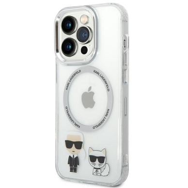 Dėklas Karl Lagerfeld Choupette Aluminum Magsafe KLHMP14XHKCT iPhone 14 Pro Max Permatomas 1