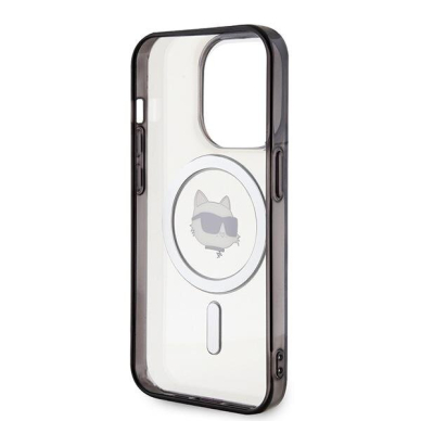 Originalus dėklas Karl Lagerfeld KLHMP15XHCHNOTK iPhone 15 Pro Max 6.7  Permatomas hardcase IML Choupette`s Head MagSafe 6