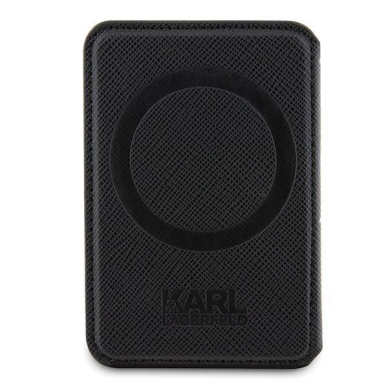 Originalus dėklas Karl Lagerfeld KLWMSPSAKHCK Wallet Card Slot Stand Saffiano Monogram Choupette MagSafe case - Juodas 4