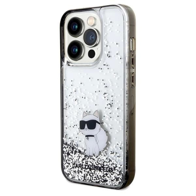 Karl Lagerfeld Liquid Glitter Choupette dėklas skirtas iPhone 14 Pro Max - Permatomas 1