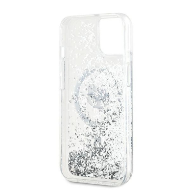 Karl Lagerfeld Liquid Glitter Choupette Head MagSafe dėklas iPhone 14 / 15 / 13 - Permatomas 6