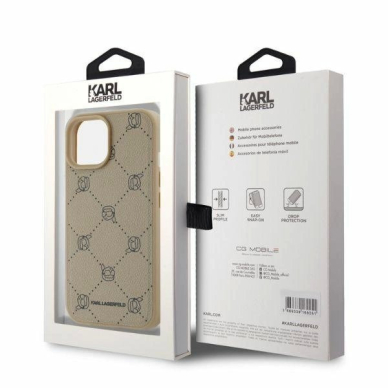 Dėklas Karl Lagerfeld Magsafe Karl Head iPhone 15  - Beige 3